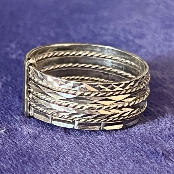 Sterling Silver Multi Band Seven Band Ring - Picture 2 of 8